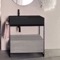 Modern Console Vanity with Grey Oak Cabinet, 35